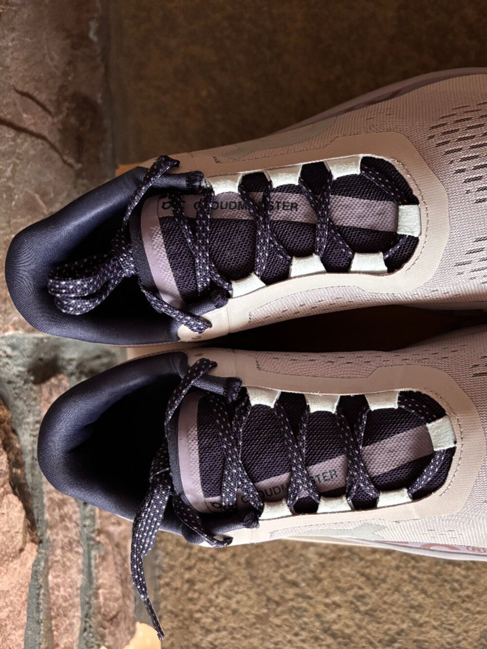 On Running Cloudmonster Pearl Arctic Trainers - Picture 8 of 13